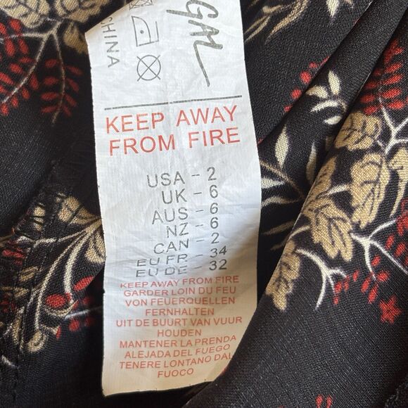 Nasty Gal Y2K Plunging V Neck Whimsigoth Floral Midi Dress Size 2 Romantic Party - Picture 12 of 12